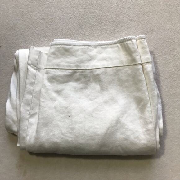 Avenue Montaigne white linen blend cropped pull on pants elastic waist 6 Alex - Picture 9 of 9